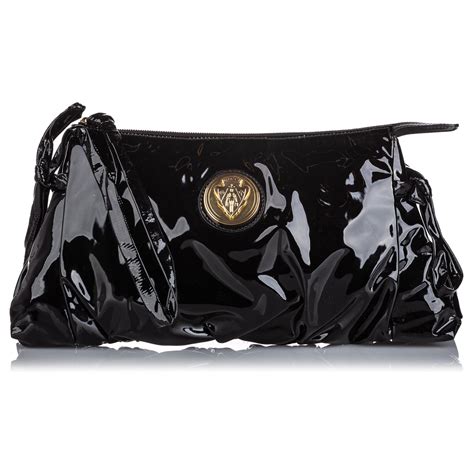 gucci black patent backpack|black patent evening clutch bag.